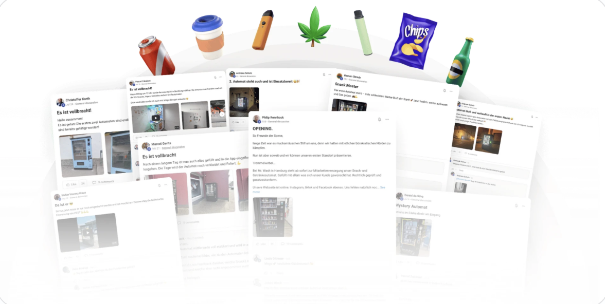 SmartKiosk24 Community – Social-Media-Posts erfolgreicher Automaten-Betreiber